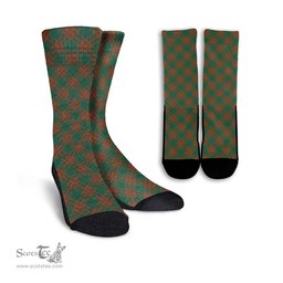 ScotsTee Shop Scottish Menzies Green Ancient Clan Tartan Socks For Men & Women