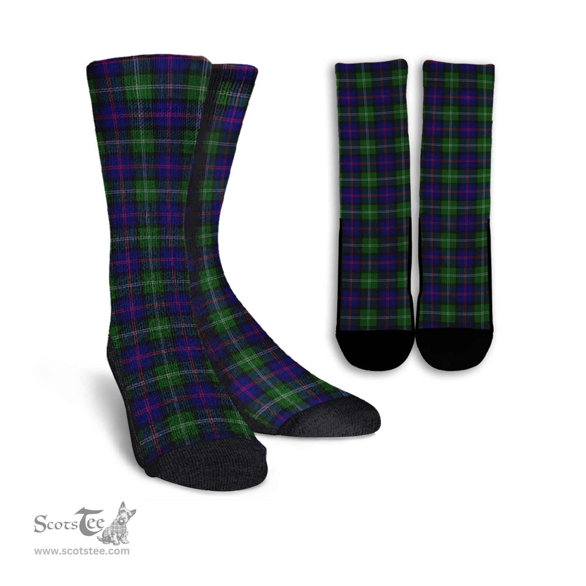 ScotsTee Shop Scottish MacThomas Modern Clan Tartan Socks For Men & Women