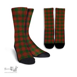 ScotsTee Shop Scottish Menzies Green Modern Clan Tartan Socks For Men & Women