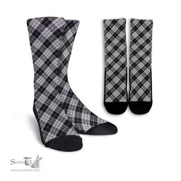 ScotsTee Shop Scottish MacLeod Black and White Clan Tartan Socks For Men & Women