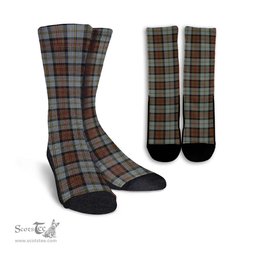 ScotsTee Shop Scottish MacLeod of Harris Weathered Clan Tartan Socks For Men & Women