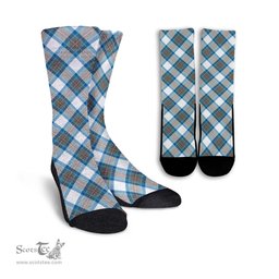 ScotsTee Shop Scottish Stewart Muted Blue Clan Tartan Socks For Men & Women