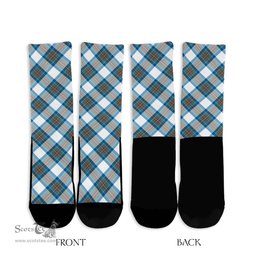 ScotsTee Shop Scottish Stewart Muted Blue Clan Tartan Socks For Men & Women