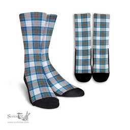 ScotsTee Shop Scottish Stewart Muted Blue Clan Tartan Socks For Men & Women