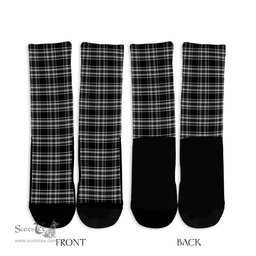 ScotsTee Shop Scottish Stewart Black and White Clan Tartan Socks For Men & Women