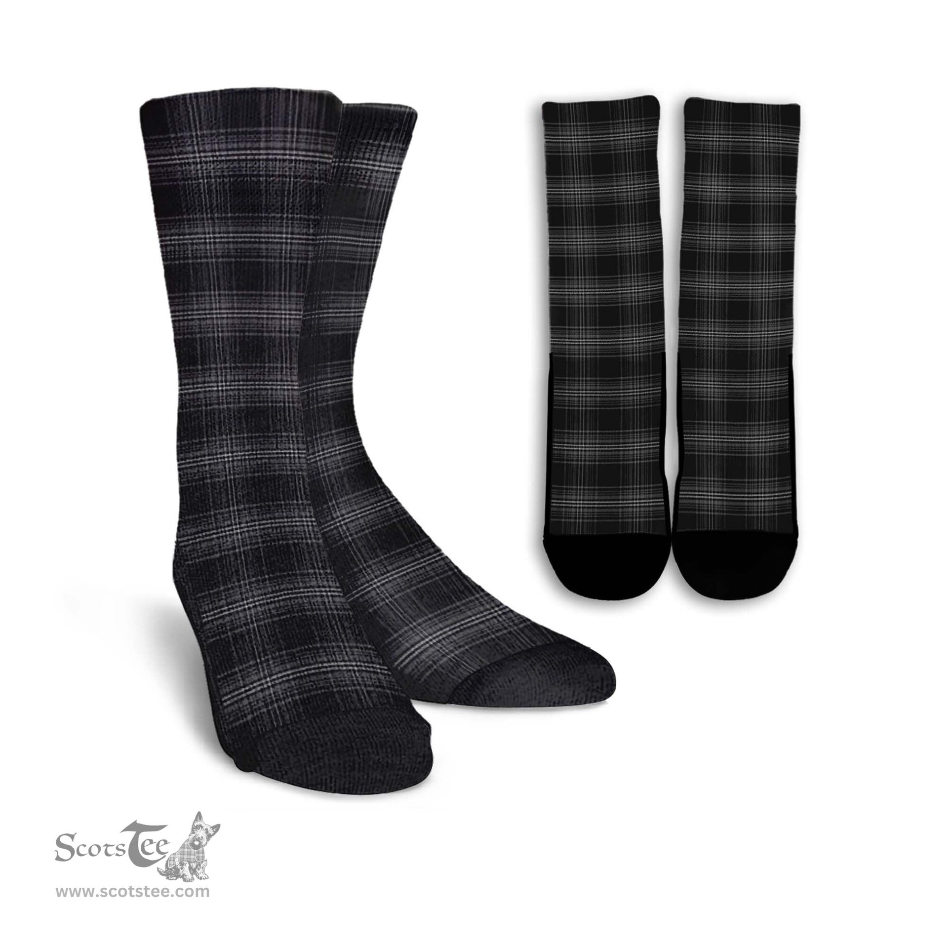 ScotsTee Shop Scottish Stewart Mourning Clan Tartan Socks For Men & Women
