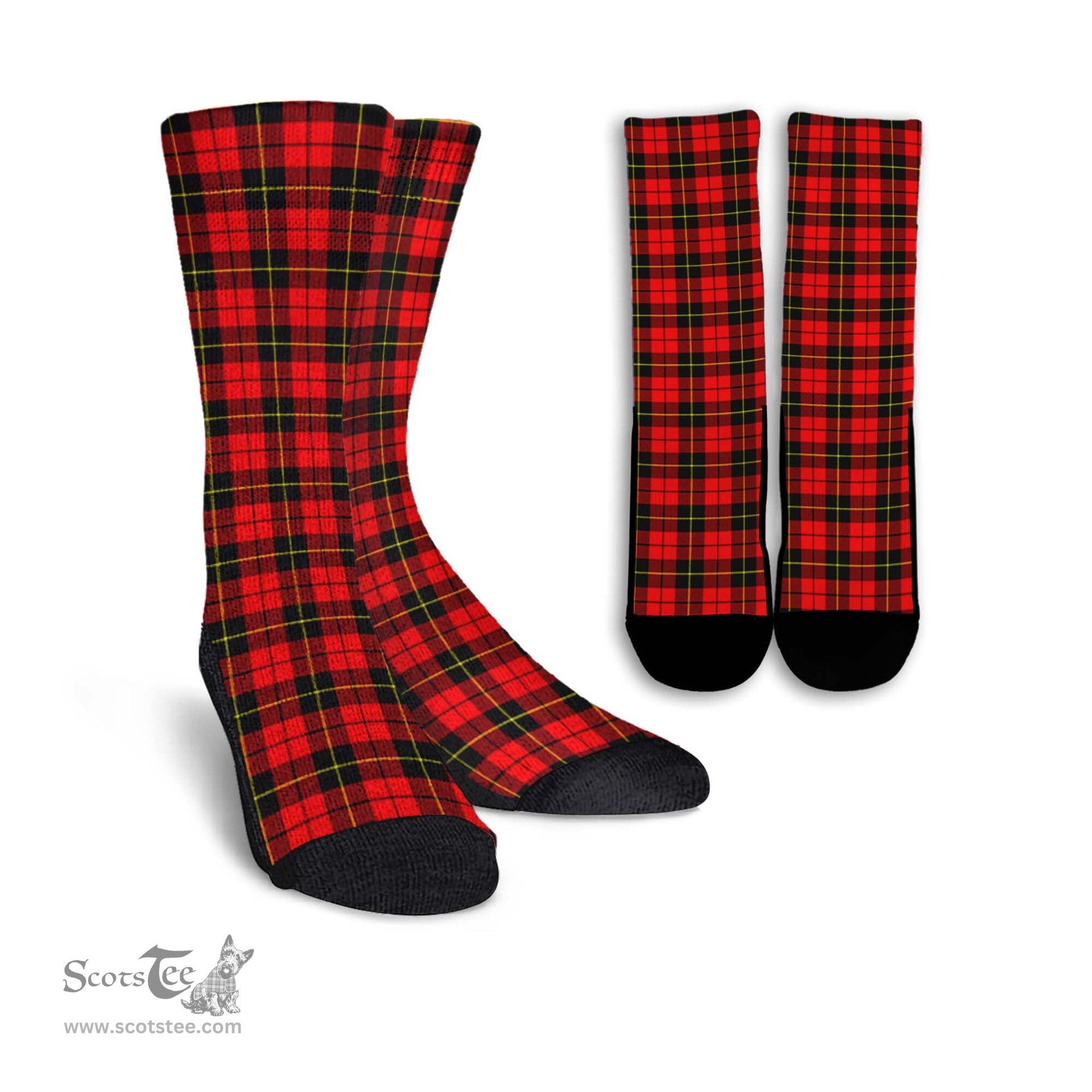 ScotsTee Shop Scottish Wallace Hunting Red Clan Tartan Socks For Men & Women