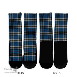 ScotsTee Shop Scottish Thomson Dress Blue Clan Tartan Socks For Men & Women