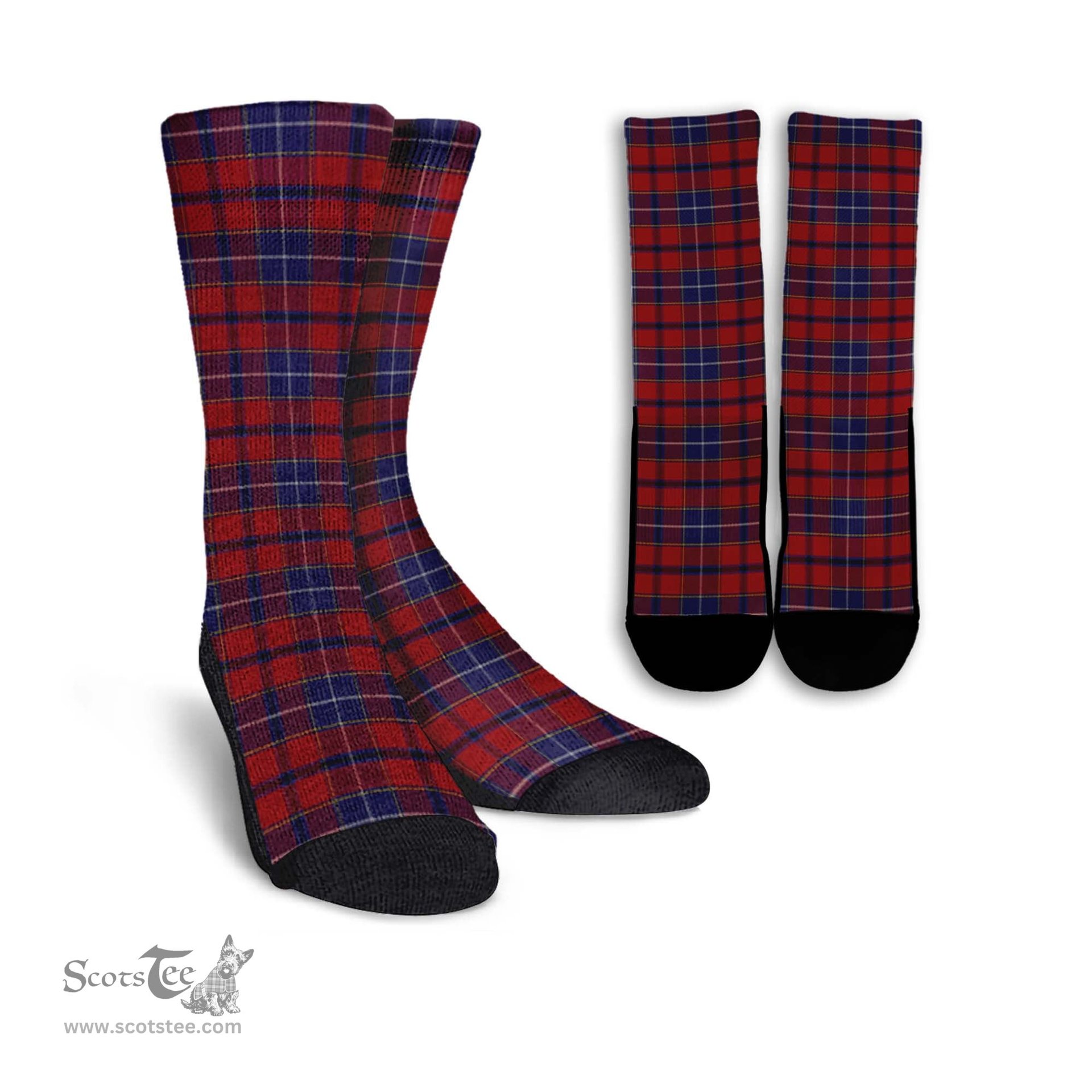 ScotsTee Shop Scottish Wishart Dress Clan Tartan Socks For Men & Women