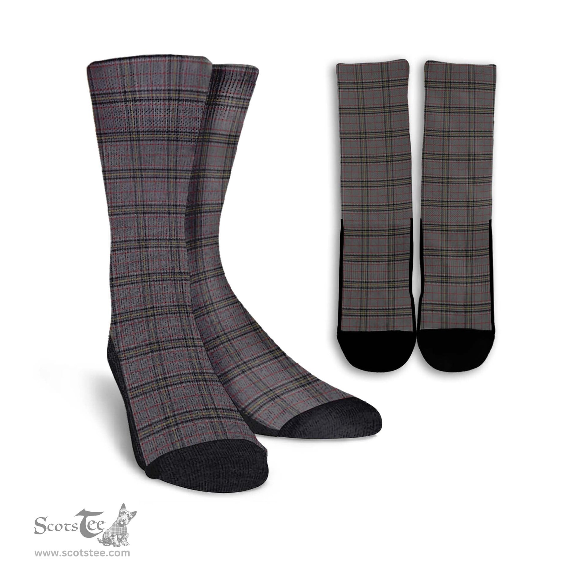 ScotsTee Shop Scottish Stewart Grey Clan Tartan Socks For Men & Women
