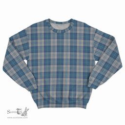 ScotsTee Shop Scottish Menzies Dress Blue and White Clan Plaid Tartan Sweatshirt