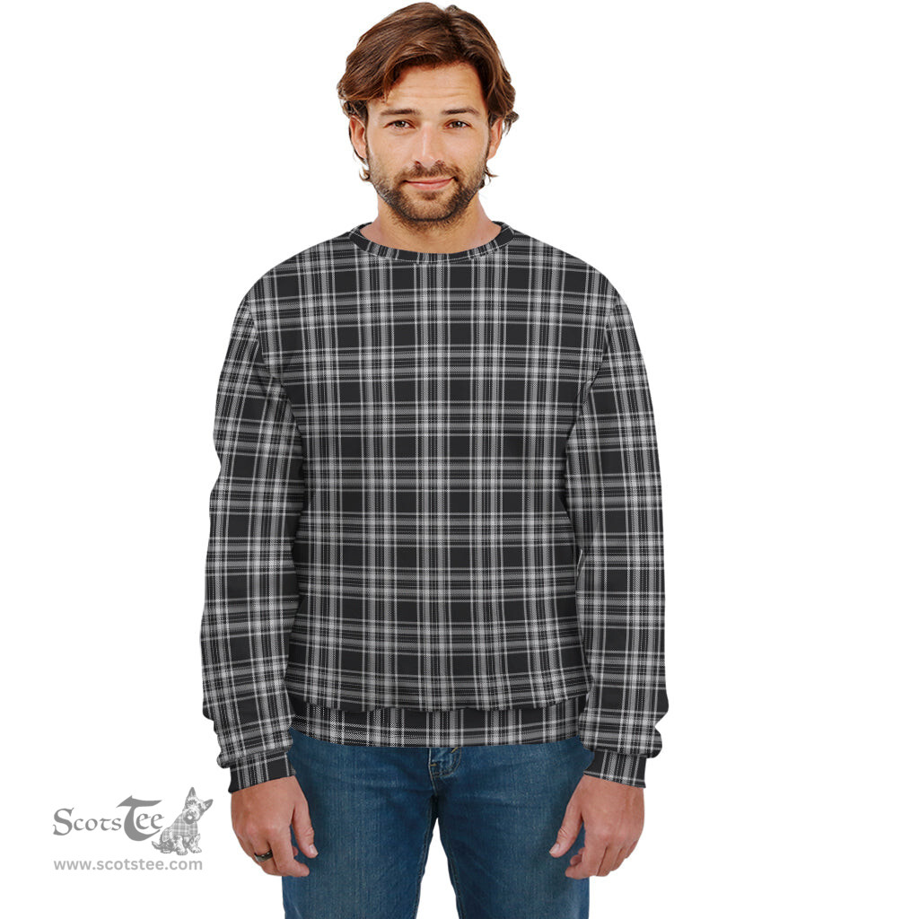 ScotsTee Shop Scottish Stewart Black and White Clan Plaid Tartan Sweatshirt