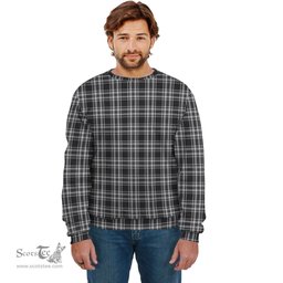 ScotsTee Shop Scottish Stewart Black and White Clan Plaid Tartan Sweatshirt