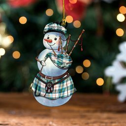 ScotsTee Shop Scottish MacRae of Conchra Ancient Clan Crest Tartan Ornament Snowman Bagpipe Personalized