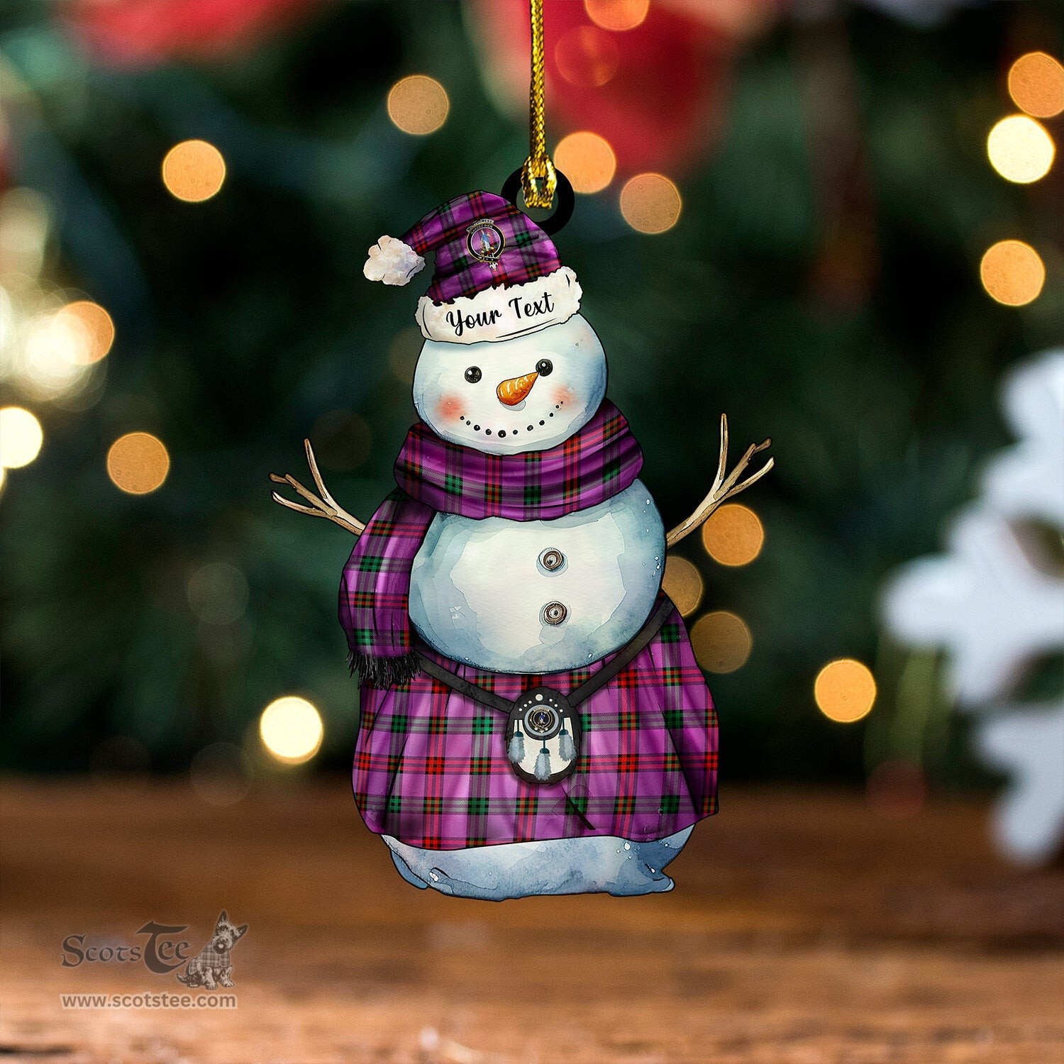ScotsTee Shop Scottish Montgomery Ancient Clan Crest Tartan Ornament Snowman Warrior Personalized