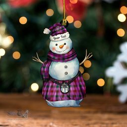 ScotsTee Shop Scottish Montgomery Ancient Clan Crest Tartan Ornament Snowman Warrior Personalized