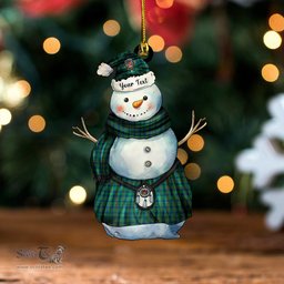 ScotsTee Shop Scottish Moncrieffe of Atholl Modern Clan Crest Tartan Ornament Snowman Warrior Personalized