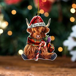 ScotsTee Shop Scottish Morrison Ancient Clan Crest Tartan Ornament Highland Cow And Thistle Personalized