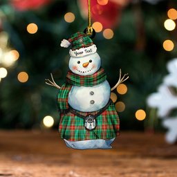 ScotsTee Shop Scottish Muirhead Modern Clan Crest Tartan Ornament Snowman Warrior Personalized