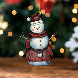 ScotsTee Shop Scottish Murray of Atholl Red Dress (Murray of Atholl; Red Dress) Weathered Clan Crest Tartan Ornament Snowman Warrior Personalized