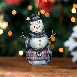 ScotsTee Shop Scottish Porteous Weathered Clan Crest Tartan Ornament Snowman Warrior Personalized