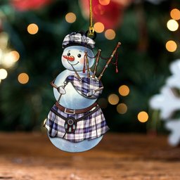 ScotsTee Shop Scottish Ross Dress Blue Ancient Tartan Ornament Snowman Bagpipe Personalized