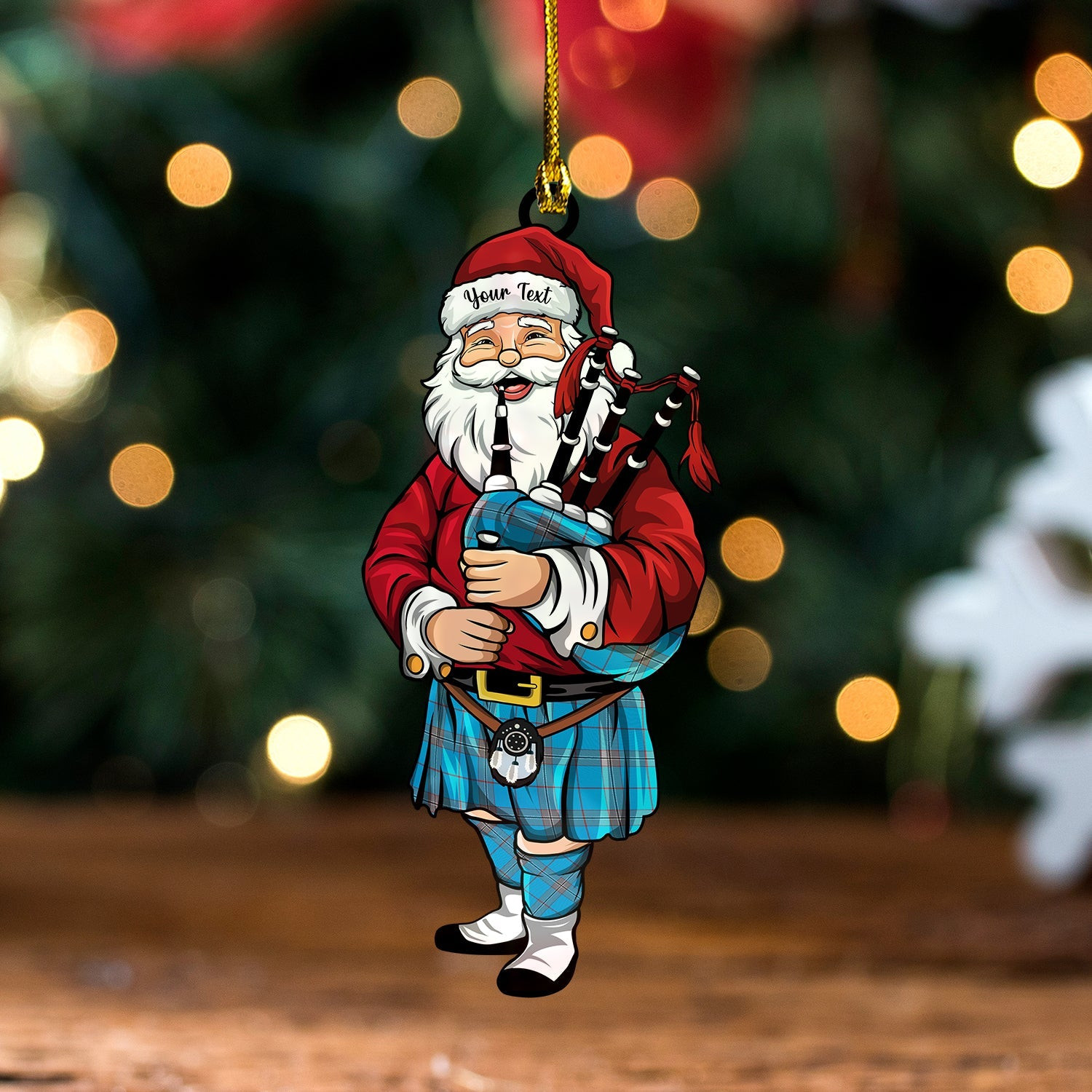 ScotsTee Shop Scottish Norris Hunting (Norreys Hunting) Modern Tartan Ornament Santa Personalized