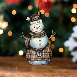 ScotsTee Shop Scottish Norwegian Migration Period Weathered Tartan Ornament Snowman Warrior Personalized