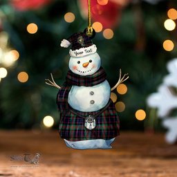 ScotsTee Shop Scottish Newlands (Walker Newlands) Modern Clan Crest Tartan Ornament Snowman Warrior Personalized