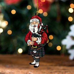 ScotsTee Shop Scottish Rankin (Dalgliesh) Modern Clan Crest Tartan Ornament Santa Personalized