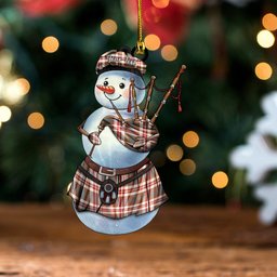 ScotsTee Shop Scottish Robertson Dress Weathered Tartan Ornament Snowman Bagpipe Personalized