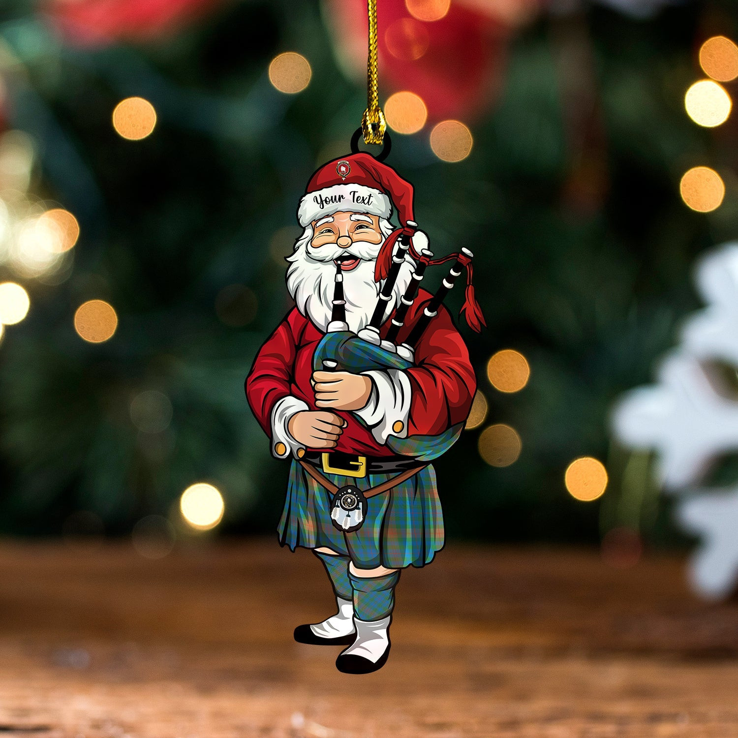 ScotsTee Shop Scottish Tennant Yules Ancient Clan Crest Tartan Ornament Santa Personalized