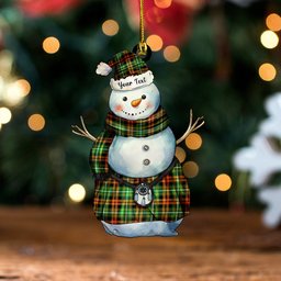 ScotsTee Shop Scottish Ramsay Orange Ancient Clan Crest Tartan Ornament Snowman Warrior Personalized