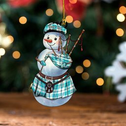 ScotsTee Shop Scottish Scott Dress Turquoise Modern Tartan Ornament Snowman Bagpipe Personalized