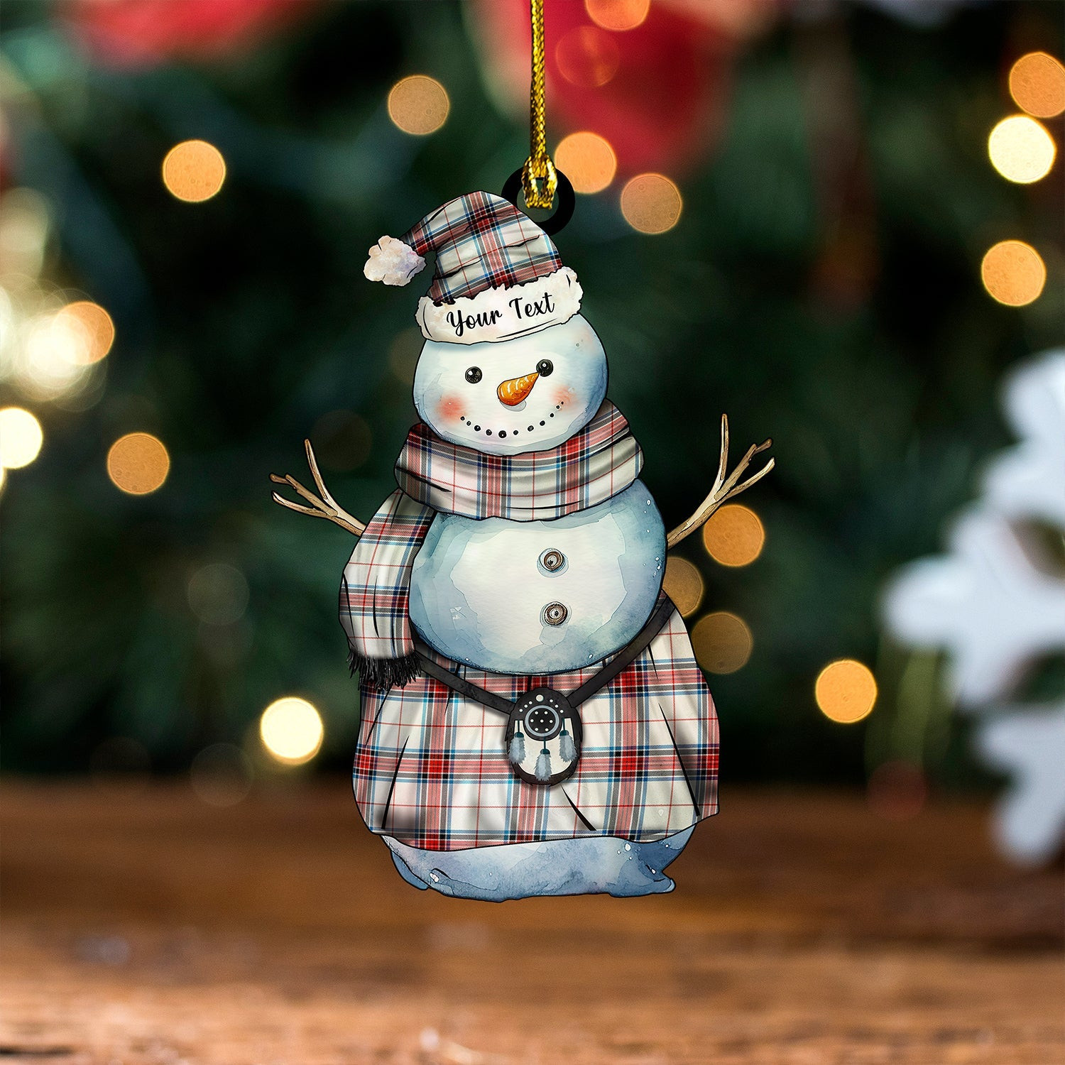ScotsTee Shop Scottish Rothesay Dress Ancient Tartan Ornament Snowman Warrior Personalized