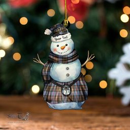 ScotsTee Shop Scottish Stirling Weathered Clan Crest Tartan Ornament Snowman Warrior Personalized