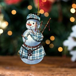 ScotsTee Shop Scottish Scott Dress Turquoise Ancient Tartan Ornament Snowman Bagpipe Personalized