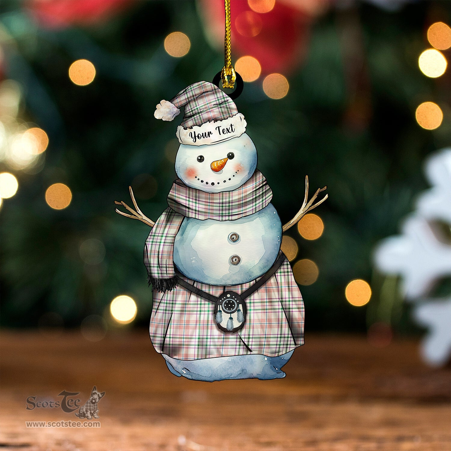 ScotsTee Shop Scottish Shaw Women-s Dress Ancient Tartan Ornament Snowman Warrior Personalized