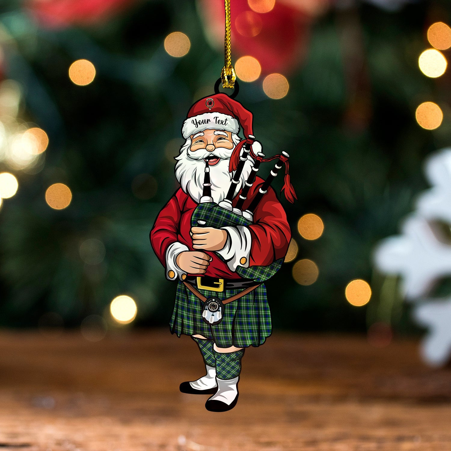 ScotsTee Shop Scottish Tweedside District Clan Crest Tartan Ornament Santa Personalized