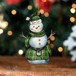 ScotsTee Shop Scottish Symington Ancient Clan Crest Tartan Ornament Snowman Warrior Personalized