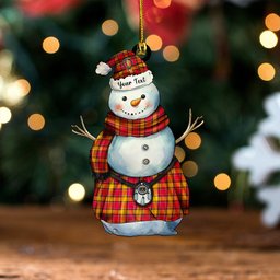 ScotsTee Shop Scottish Scrymgeour Clan Crest Tartan Ornament Snowman Warrior Personalized