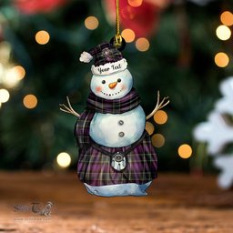 ScotsTee Shop Scottish Syme Weathered Clan Crest Tartan Ornament Snowman Warrior Personalized