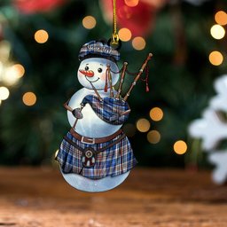 ScotsTee Shop Scottish Thompson Variant (Thomson Variant) Modern Clan Crest Tartan Ornament Snowman Bagpipe Personalized