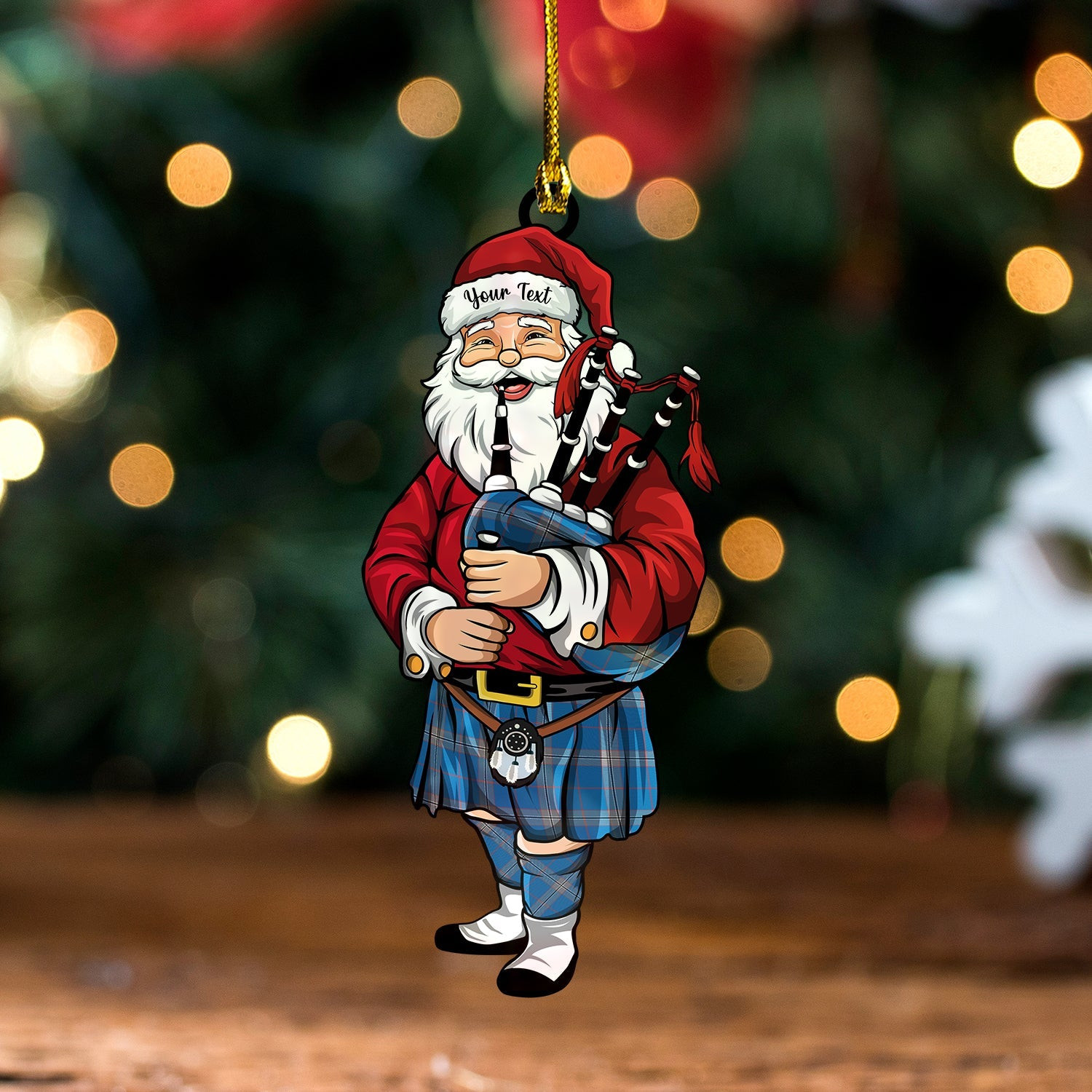 ScotsTee Shop Scottish Norris Hunting (Norreys Hunting) Ancient Tartan Ornament Santa Personalized