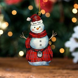 ScotsTee Shop Scottish Rose Ancient Clan Crest Tartan Ornament Snowman Warrior Personalized