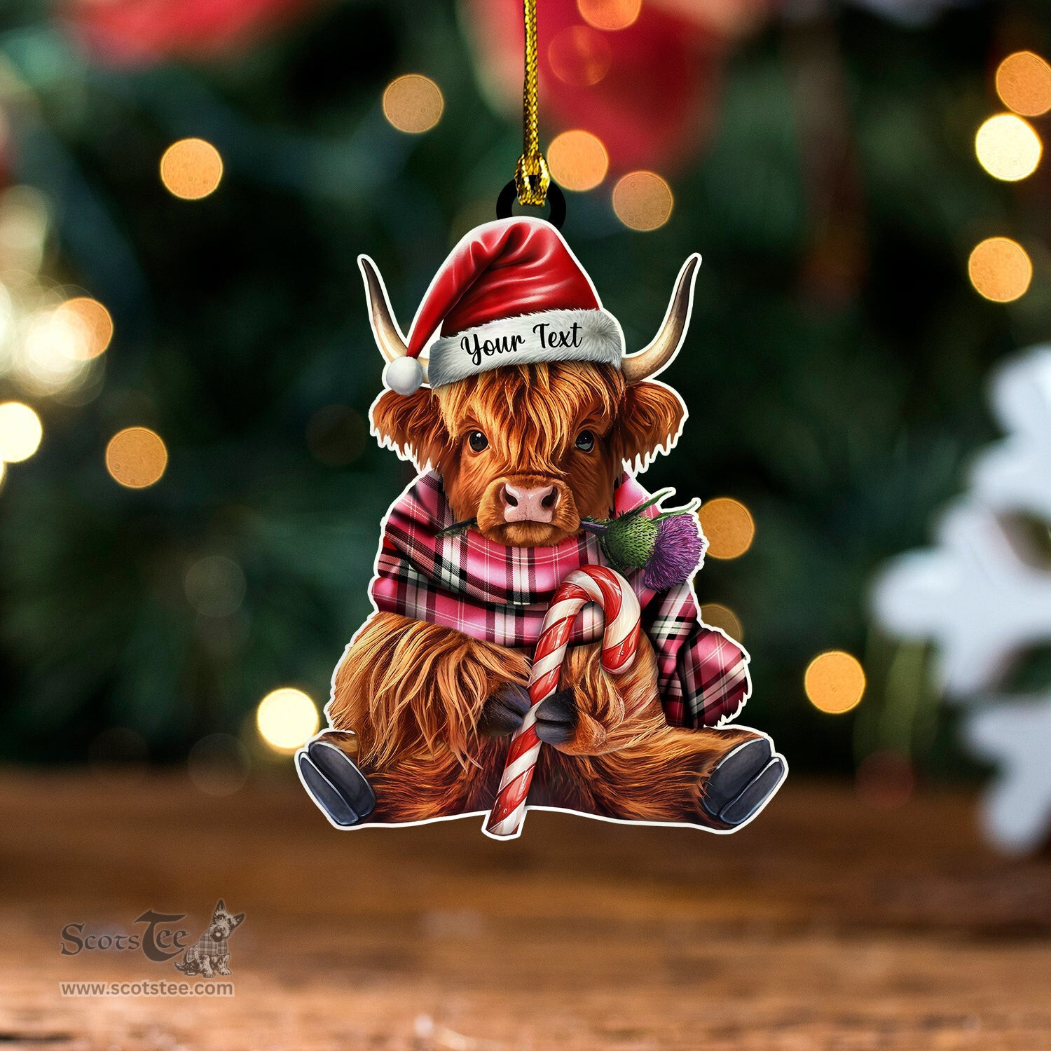 ScotsTee Shop Scottish Nisbet Dress Rose (Nisbit Dress Rose) Ancient Tartan Ornament Highland Cow And Thistle Personalized