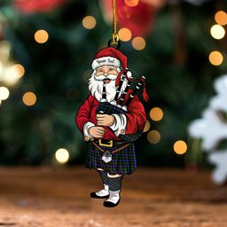 ScotsTee Shop Scottish Russell Modern Clan Crest Tartan Ornament Santa Personalized