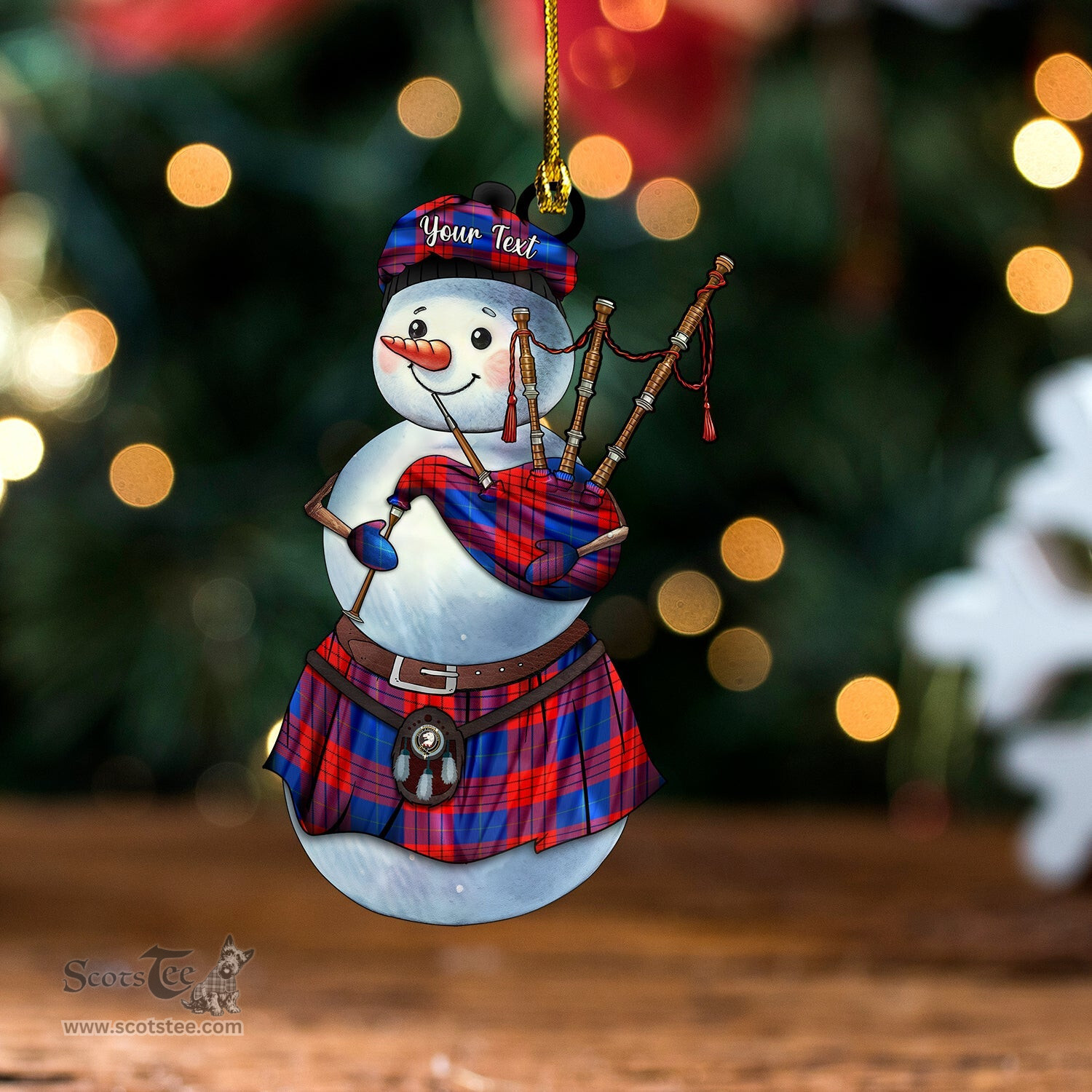 ScotsTee Shop Scottish Robinson Dress (Robins Dress) Modern Clan Crest Tartan Ornament Snowman Bagpipe Personalized