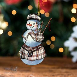 ScotsTee Shop Scottish Walker Dress Weathered Clan Crest Tartan Ornament Snowman Bagpipe Personalized