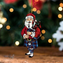 ScotsTee Shop Scottish Rutherford Modern Clan Crest Tartan Ornament Santa Personalized